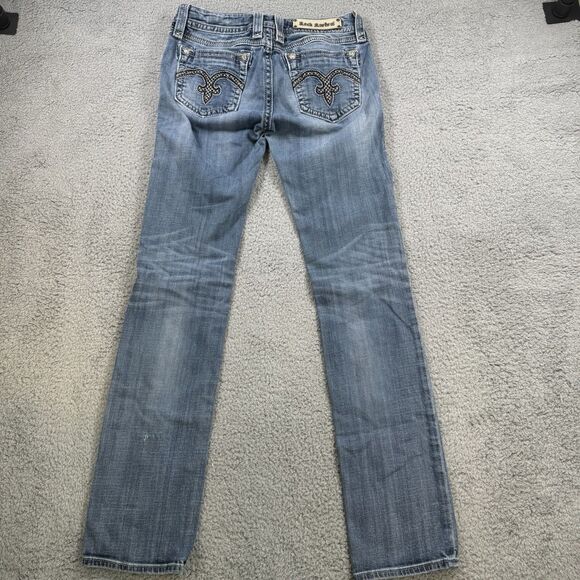 Rock Revival Jeans Womens 29 Blue Alanis Straight Low Rise Medium Wash Denim - Picture 8 of 11